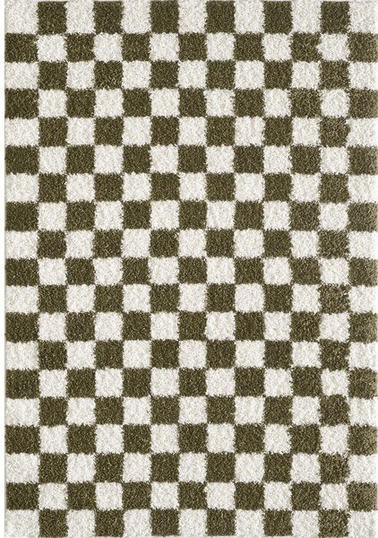 Tmavě zelený/krémový koberec 120x170 cm Grida – ESTE