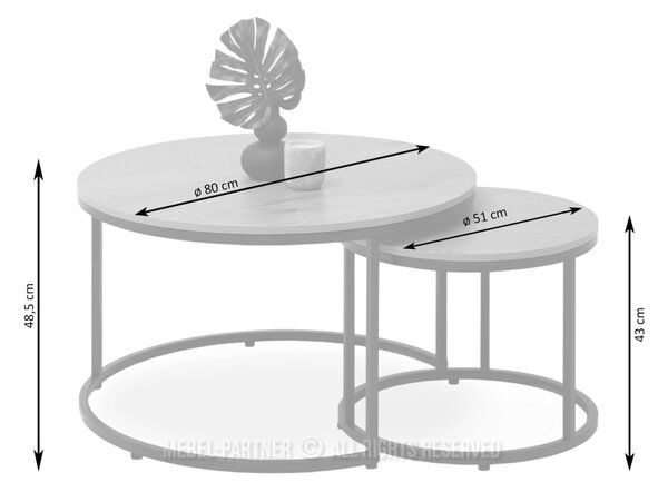 Set konferenčních stolků JACEK - krémový