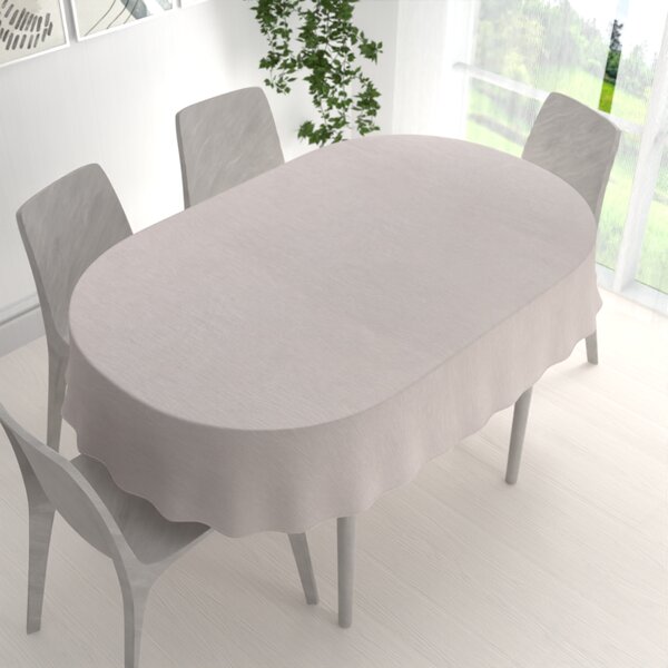 Biante Teflonový oválný ubrus TF-066 Béžový režný 50x100 cm