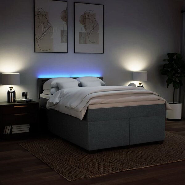 VidaXL Box spring postel s matrací 160x200 cm textil [3288254] Barva: Modrá
