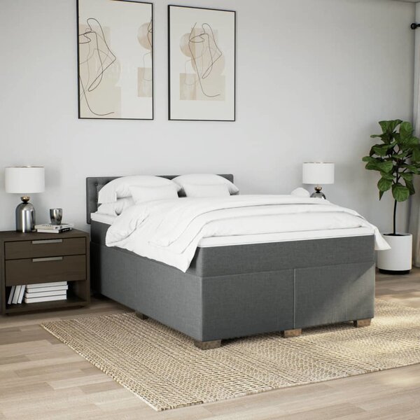 VidaXL Box spring postel s matrací 160x200 cm textil [3288254] Barva: Modrá