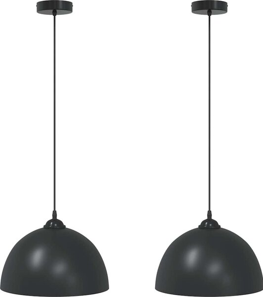 VidaXL Závěsná svítidla 2 ks výškově nastavitelná E27 Ø30 cm [4103451] Barva: Černá