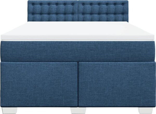 VidaXL Box spring postel s matrací 160x200 cm textil [3288254] Barva: Modrá