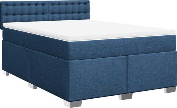 VidaXL Box spring postel s matrací 160x200 cm textil [3288254] Barva: Modrá