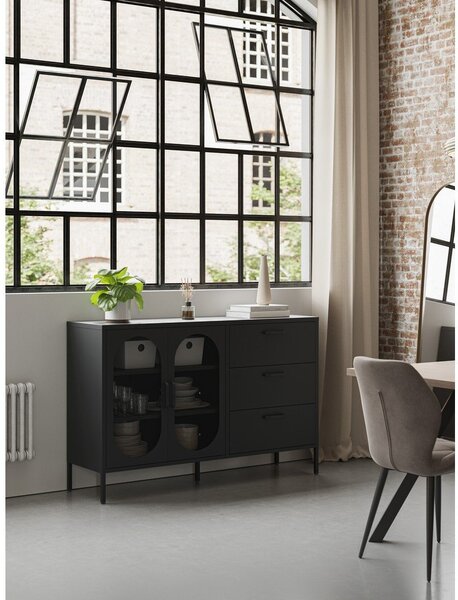 Černá komoda 140x90 cm Diora – Marckeric
