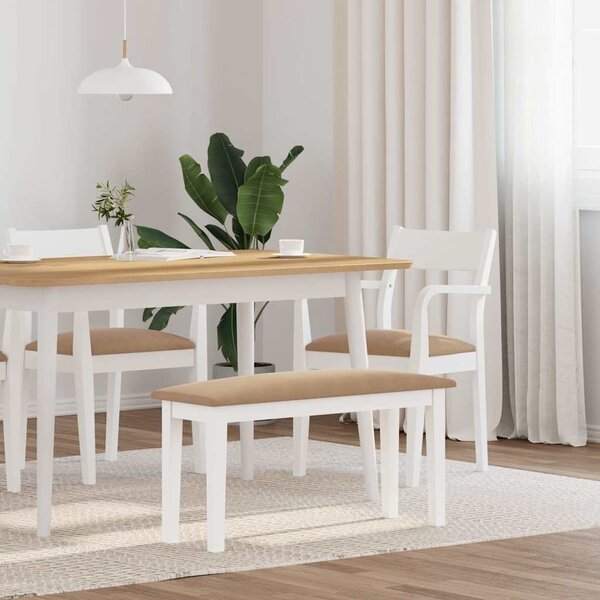 VidaXL Lavice 90 cm z masivního dřeva s gumou [4102595] Barva: Bílo-šedá