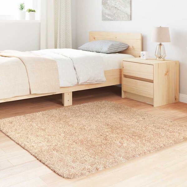 VidaXL Koberec Shaggy s vysokým vlasem NAVARRA 120x120 cm [4102861] Barva: krémová