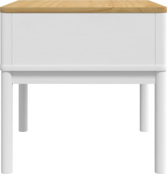 VidaXL Noční stolek FLORO 55 x 55 x 54 cm masivní borové dřevo [374027] Barva: Bílá