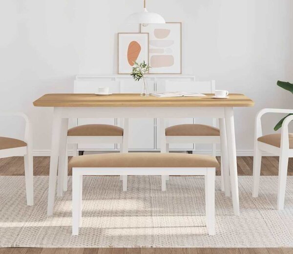 VidaXL Lavice 90 cm z masivního dřeva s gumou [4102595] Barva: Bílo-šedá