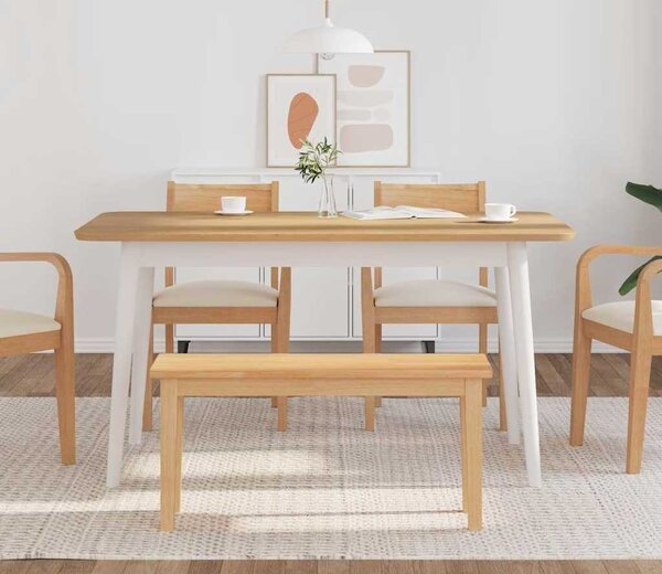VidaXL Lavice 90 cm z masivního dřeva s gumou [4102595] Barva: Bílo-šedá