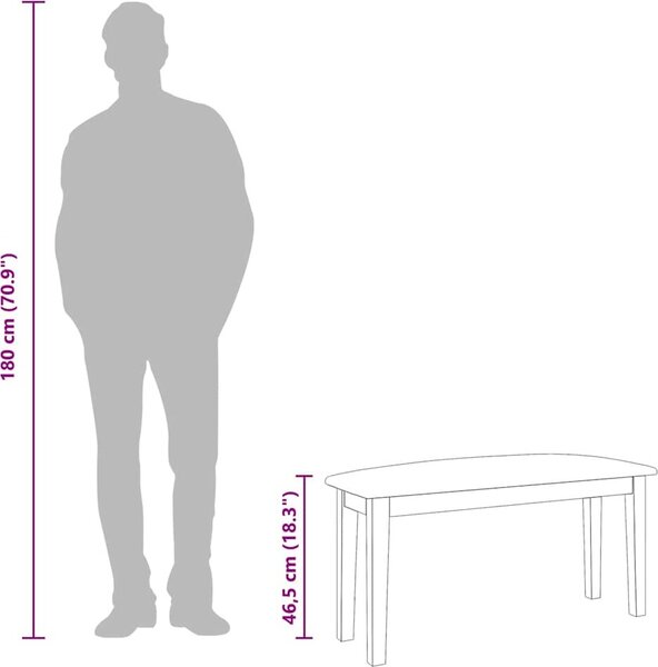 VidaXL Lavice 90 cm z masivního dřeva s gumou [4102595] Barva: Bílo-šedá