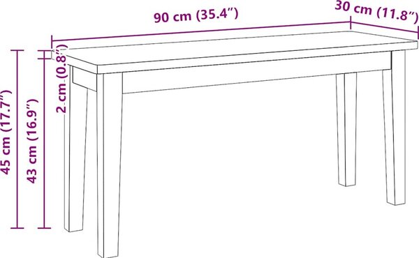 VidaXL Lavice 90 cm z masivního dřeva s gumou [4102595] Barva: Bílo-šedá