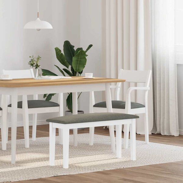 VidaXL Lavice 90 cm z masivního dřeva s gumou [4102595] Barva: Bílo-šedá