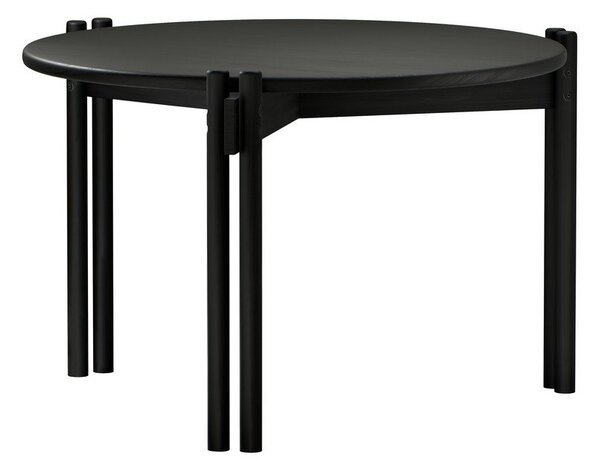 Černý kulatý konferenční stolek z borovicového dřeva ø 60 cm Sticks – Karup Design
