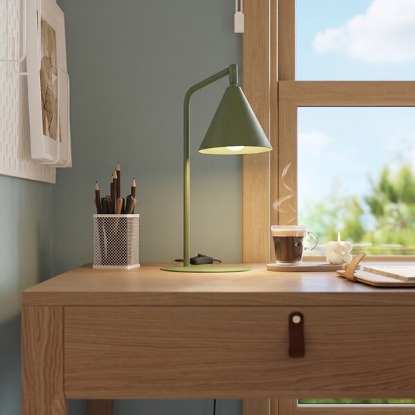 Sollux Lighting Stolní lampa NOX olivově zelená