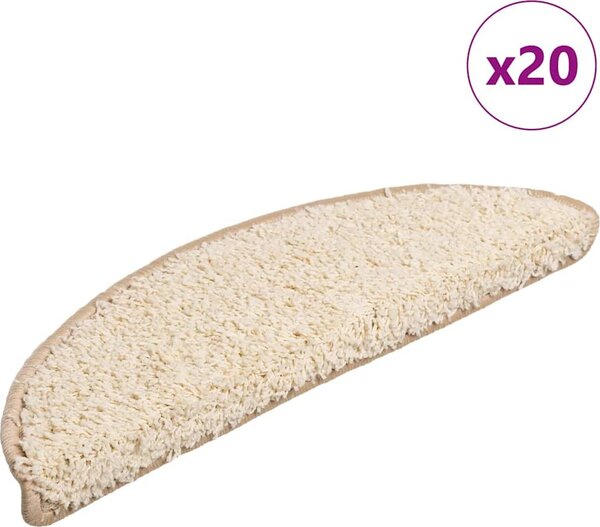 VidaXL Schodové rohože 20 ks 56 x 17 x 3 cm , půlkulaté [3365841] Barva: Béžová