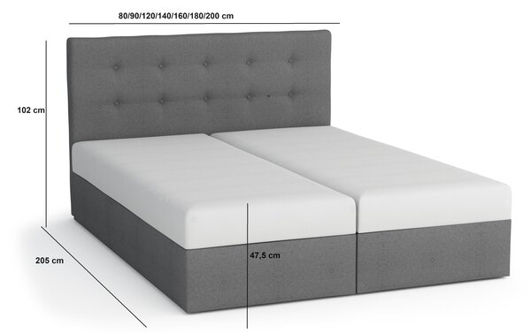 Moderní postel s úložným prostorem STIG I 160x200, béžová
