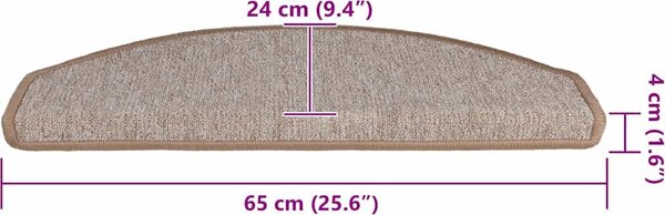 VidaXL Schodové rohože 20 ks 65 x 24 x 4 cm , půlkulaté, velké [3365793] Barva: kávová hnědá