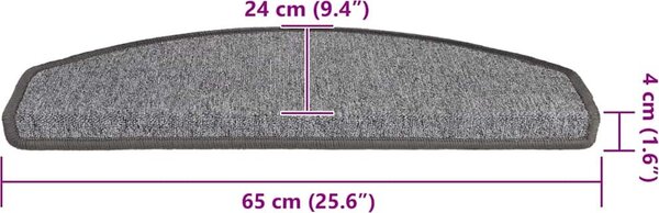 VidaXL Schodové rohože 20 ks 65 x 24 x 4 cm , půlkulaté, velké [3365793] Barva: kávová hnědá