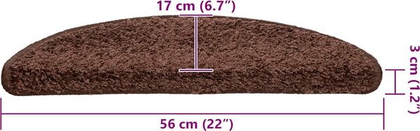 VidaXL Schodové rohože 20 ks 56 x 17 x 3 cm , půlkulaté [3365841] Barva: Béžová