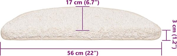 VidaXL Schodové rohože 20 ks 56 x 17 x 3 cm , půlkulaté [3365841] Barva: Béžová