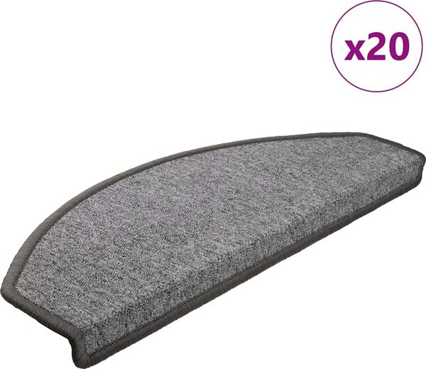VidaXL Schodové rohože 20 ks 65 x 24 x 4 cm , půlkulaté, velké [3365793] Barva: kávová hnědá