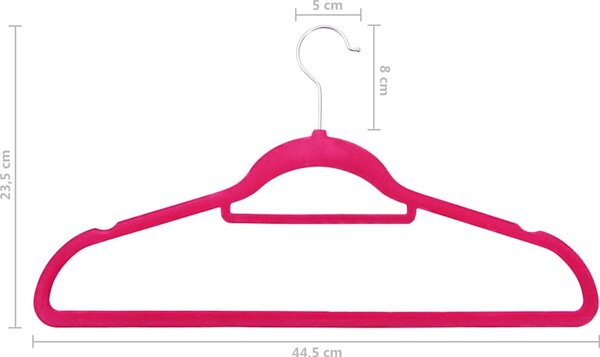 VidaXL 50 ks šatních ramínek protiskluzové samet [289918] Barva: Růžová