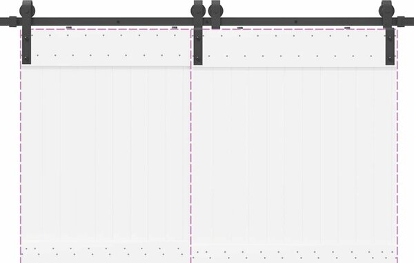 VidaXL Sada příslušenství pro posuvné dveře 183 cm ocelová černá [4009736]