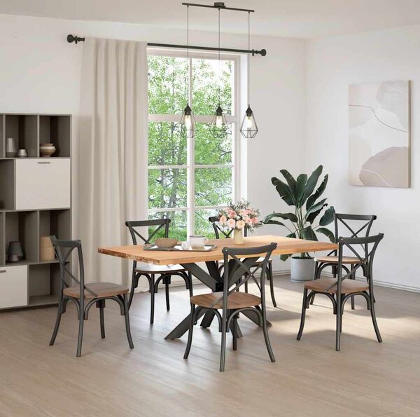 VidaXL Noha jídelního stolu ve tvaru pavouka 120 x 68 x (72-73) cm ocel [4013112] Barva: Černá