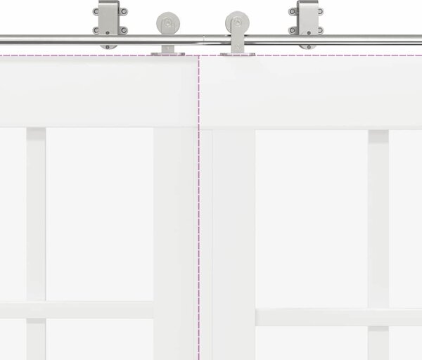 VidaXL Sada příslušenství pro posuvné dveře 400 cm nerez ocel stříbrná [3295768]