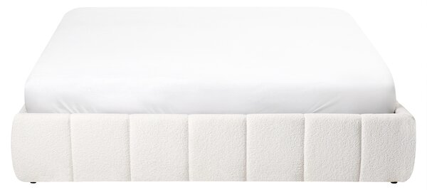 Postel s úložným prostorem bez čela Buklé GENAS 160 x 200 cm Krémově bílá