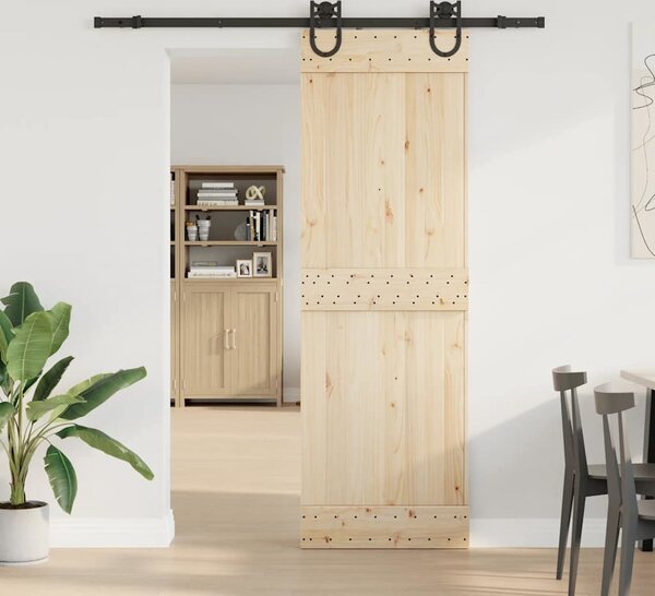VidaXL Sada příslušenství pro posuvné dveře 183 cm ocelová černá [4009732]