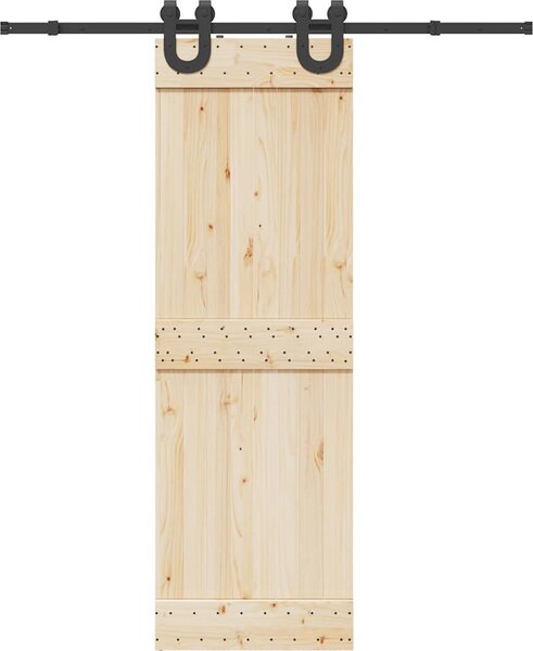 VidaXL Sada příslušenství pro posuvné dveře 183 cm ocelová černá [4009720]