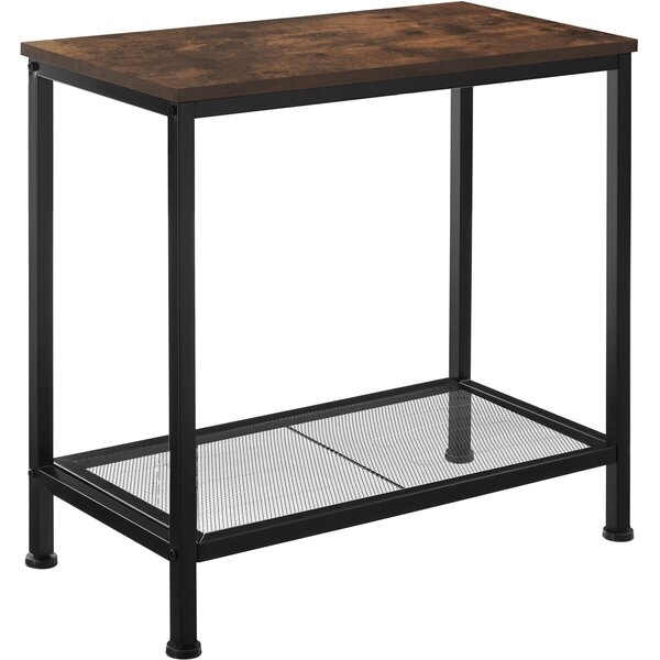 Tectake Odkládací stolek Filton 60x30,5x60,5cm - Industriální dřevo tmavé, rustikální