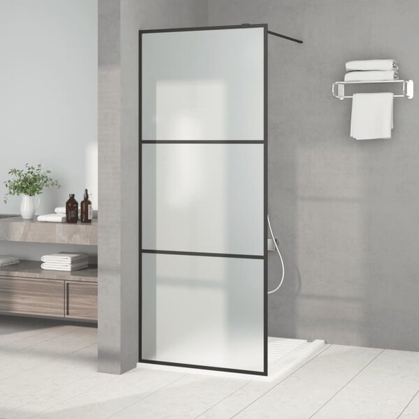 VidaXL Sprchová zástěna walk-in 80 x 195 cm mléčné ESG sklo [152110] Barva: Černá