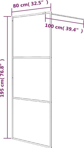 VidaXL Sprchová zástěna walk-in 80 x 195 cm mléčné ESG sklo [152110] Barva: Černá