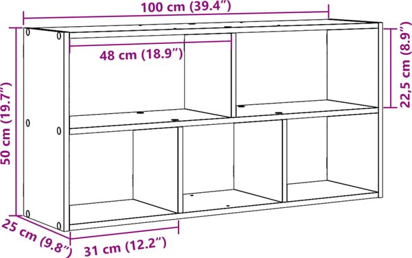 VidaXL Nástěnná police 100 x 25 x 50 cm kompozitní dřevo [853272] Barva: Bílá