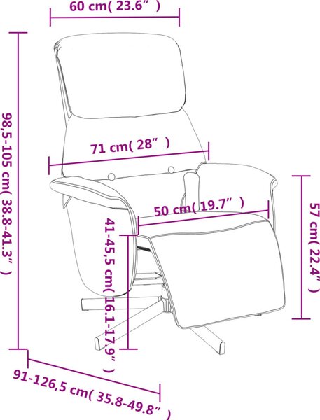 VidaXL Masážní polohovací křeslo s podnožkou textil [356673] Barva: Hnědá