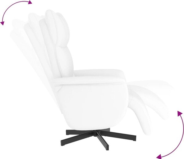 VidaXL Polohovací křeslo s podnožkou umělá kůže [356590] Barva: krémová