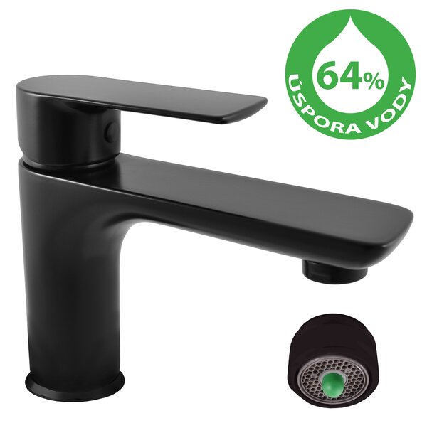 Spořící vodovodní baterie umyvadlová VLTAVA ECO černá matná VTE426.0CMAT Barva: černá matná, Rozměr: 3/8'', Povrchová úprava: Černá matná