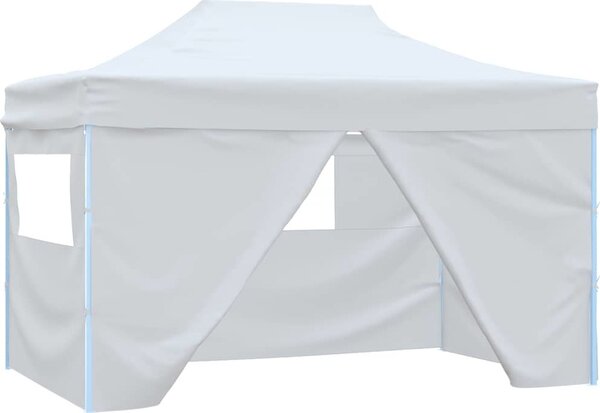VidaXL Skládací party stan se 3 stěnami 3 x 4,5 m bílý [48870]