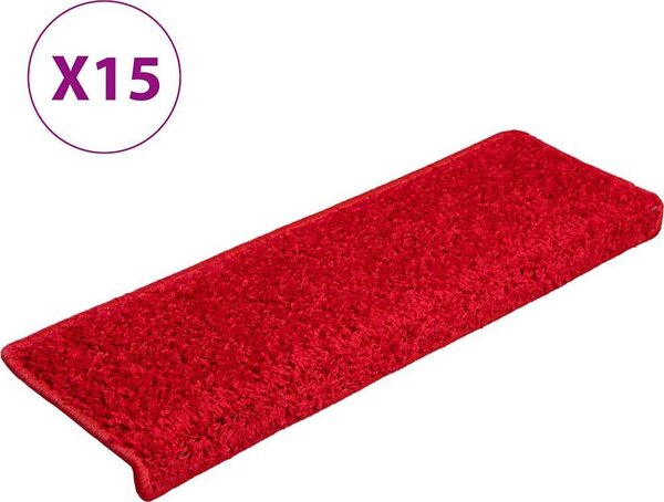 VidaXL Schodové rohože 15 ks 65 x 21 x 4 cm s obdélníkovým okrajem [134577] Barva: dark purple