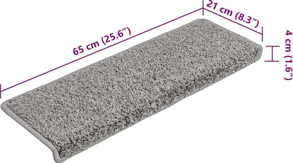 VidaXL Schodové rohože 15 ks 65 x 21 x 4 cm s obdélníkovým okrajem [134577] Barva: dark purple