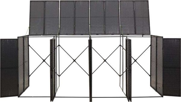 VidaXL Přístřešek na čtyři popelnice 274 x 80 x 117 cm polyratan [319867] Barva: Šedá