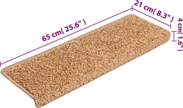 VidaXL Schodové rohože 15 ks 65 x 21 x 4 cm s obdélníkovým okrajem [134577] Barva: dark purple