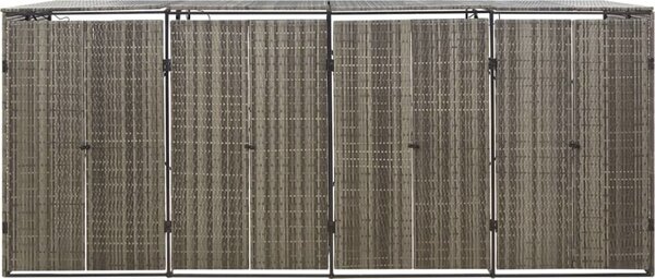 VidaXL Přístřešek na čtyři popelnice 274 x 80 x 117 cm polyratan [319867] Barva: Šedá