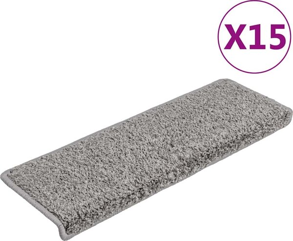 VidaXL Schodové rohože 15 ks 65 x 21 x 4 cm s obdélníkovým okrajem [134577] Barva: dark purple