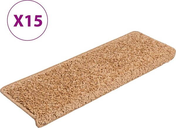 VidaXL Schodové rohože 15 ks 65 x 21 x 4 cm s obdélníkovým okrajem [134577] Barva: dark purple