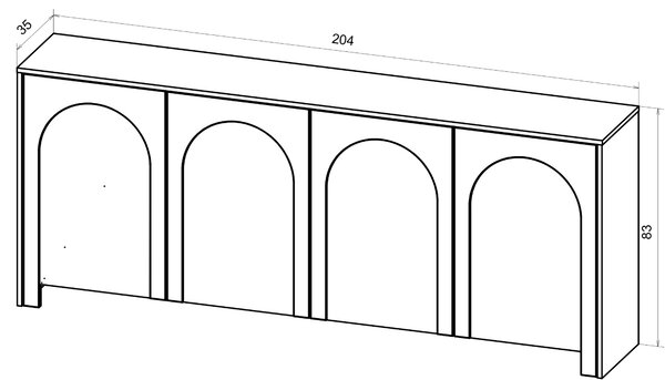 Vivaldi Komoda Arco 204 cm bílá