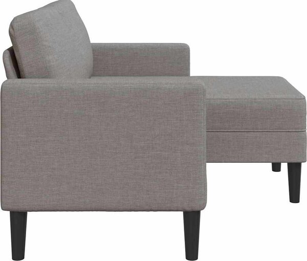VidaXL Dvoumístná pohovka s lehátkem ve tvaru L Látka [4107064] Barva: světle šedá